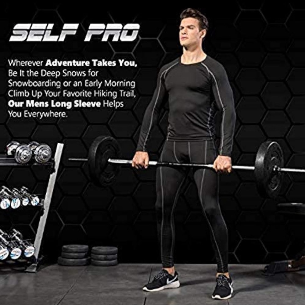 Self Pro Thermal Compression Pant Sport /Running Tights Cold Weather Base Layer